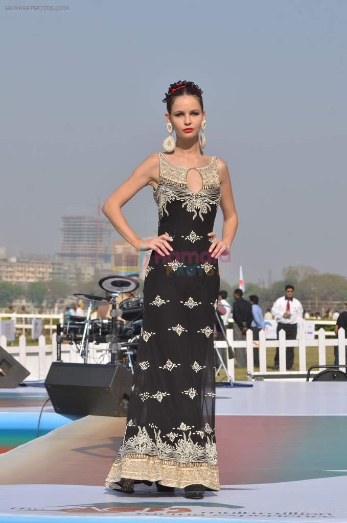 Model walk the ramp for Designer Azeem Khan showcases his latest collection at AGP Million Race in Mumbai on 19th Feb 2012