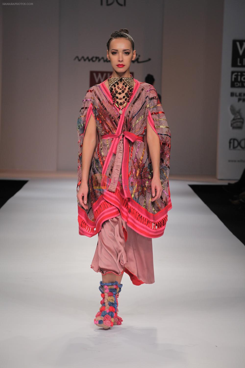 Model walk the ramp for Autumn Winter Collection 2012 By Designer Mona Pali at Wills India Fashion Week, 2012
