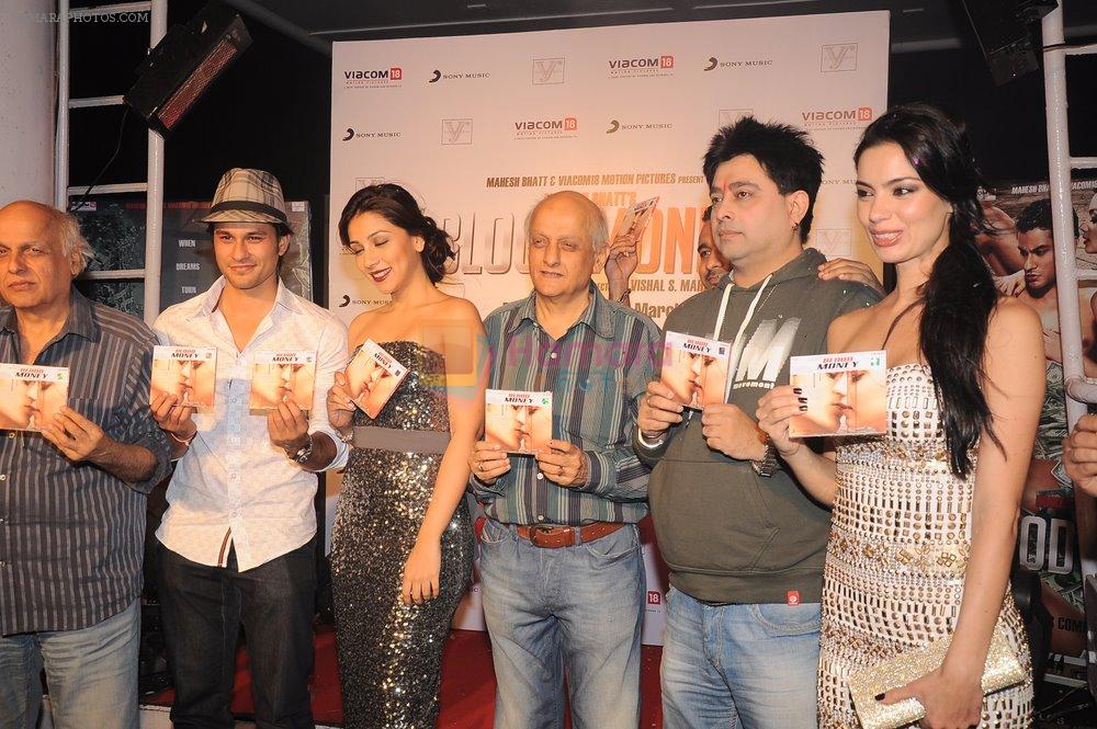 Mukesh Bhatt, Mahesh Bhatt, Kunal Khemu, Mia,Amrita at the Music Launch of Blood Money in Gateway of India, Mumbai on 27th Feb 2012