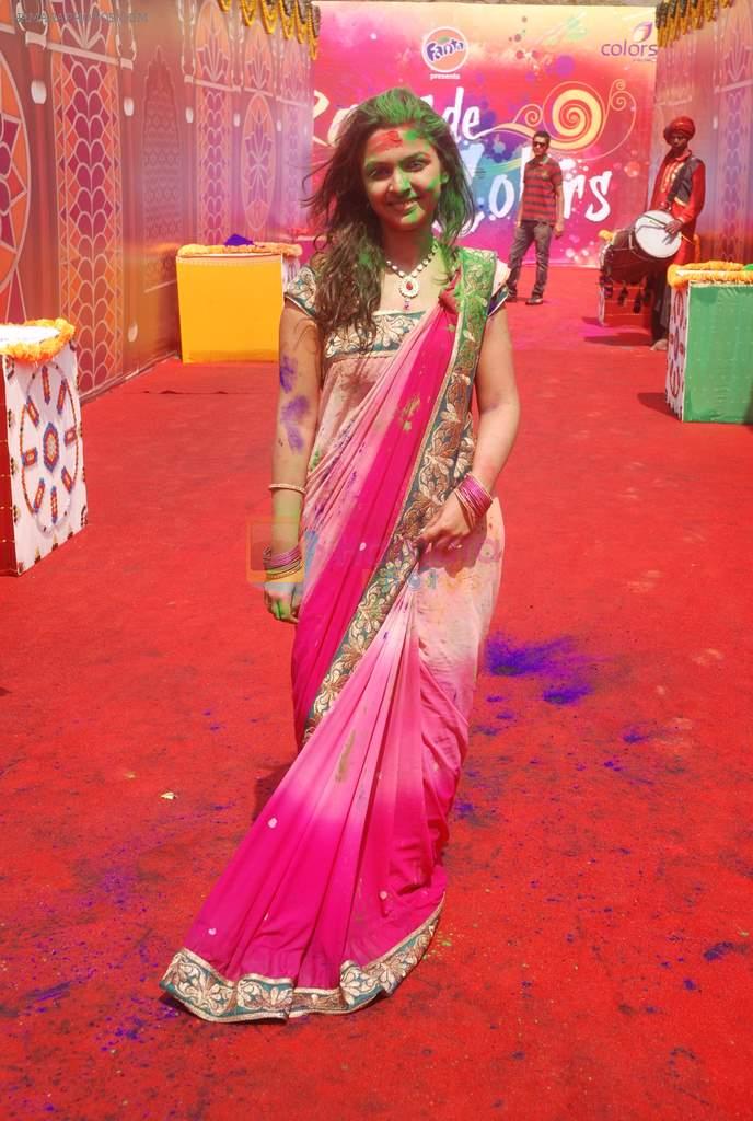at Colors Holi bash in Filmcity, Mumbai on 27th Feb 2012