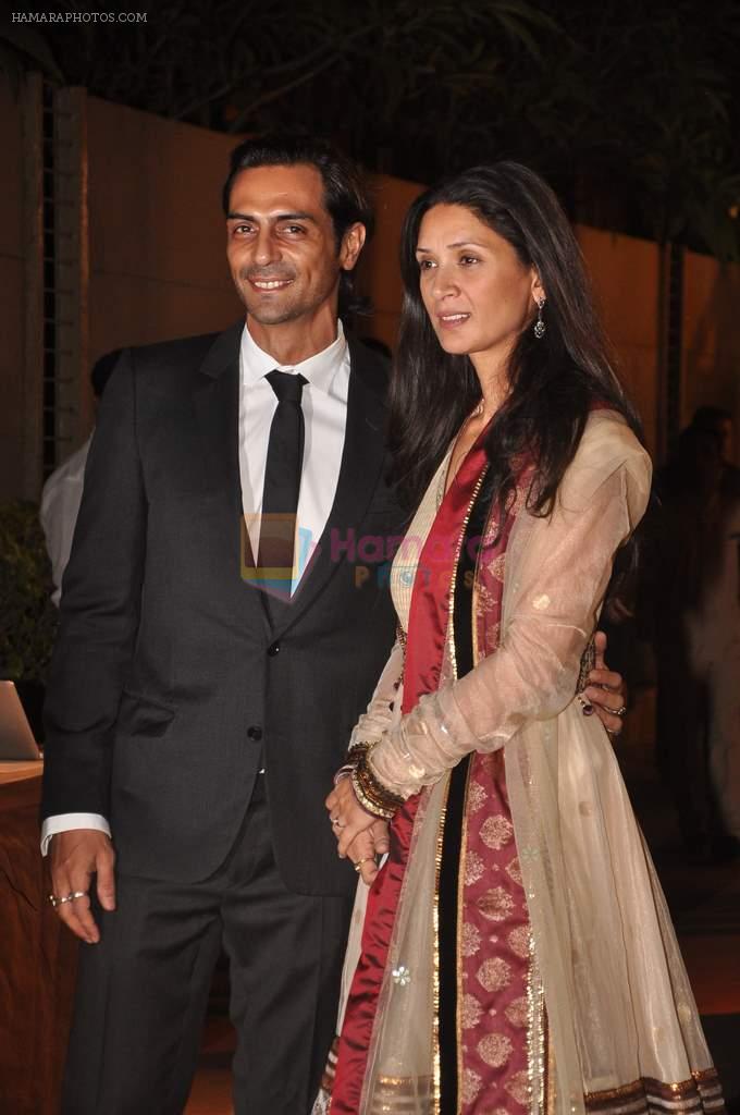 Arjun Rampal, Mehr Rampal at the Honey Bhagnani wedding reception on 28th Feb 2012