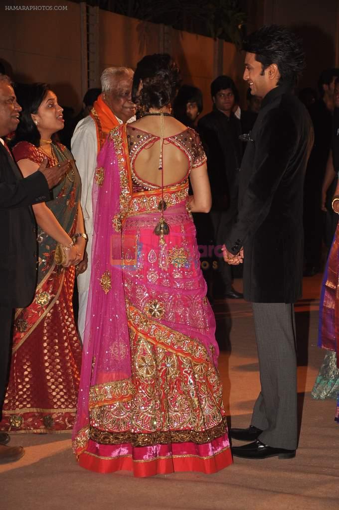 Genelia Deshmukh at the Honey Bhagnani wedding reception on 28th Feb 2012