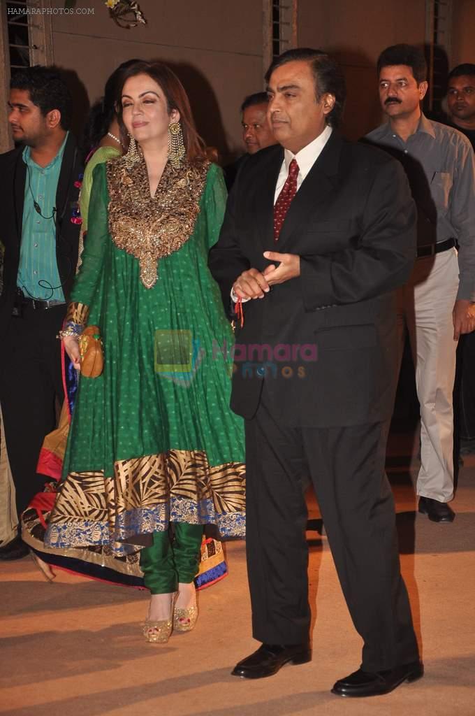 Nita Ambani, Mukesh Ambani at the Honey Bhagnani wedding reception on 28th Feb 2012