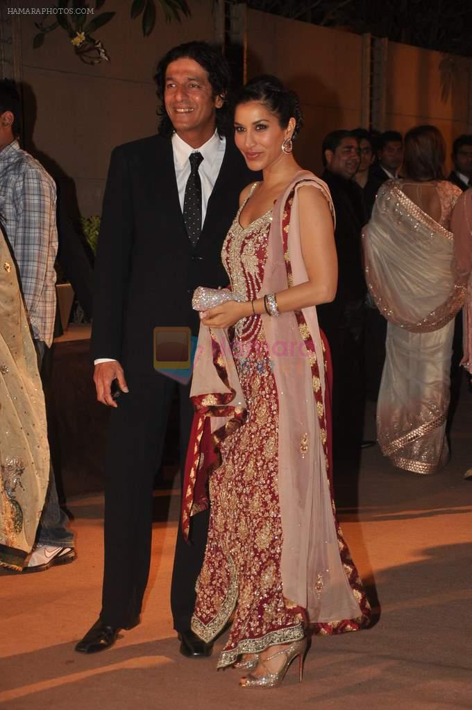 Chunky Pandey, Sophie Chaudhary at the Honey Bhagnani wedding reception on 28th Feb 2012