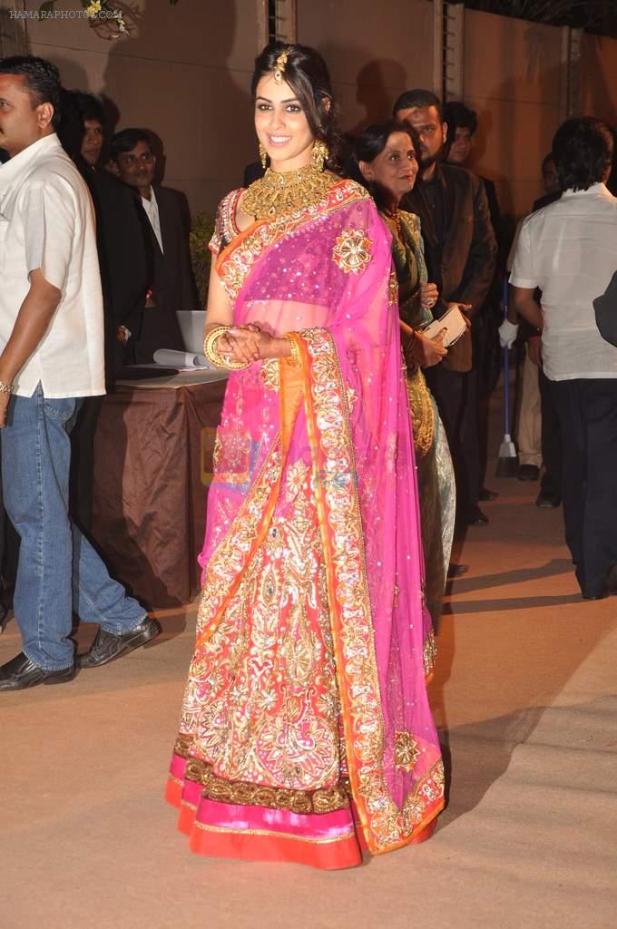 Genelia Deshmukh at the Honey Bhagnani wedding reception on 28th Feb 2012