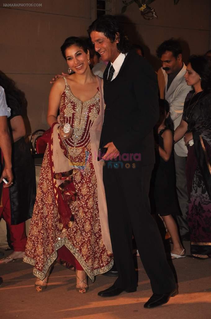 Chunky Pandey, Sophie Chaudhary at the Honey Bhagnani wedding reception on 28th Feb 2012