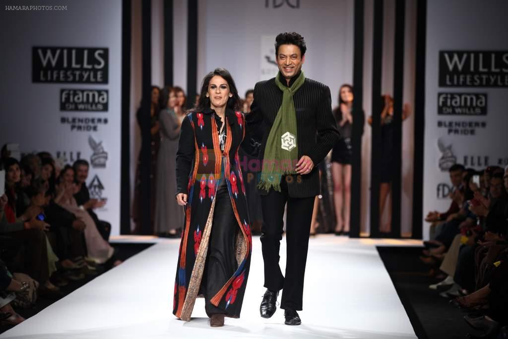Irrfan Khan walks the ramp for Kotwara by Meera Ali at Wills Lifestyle India Fashion Week Autumn Winter 2012 Day 5 on 19th Feb 2012