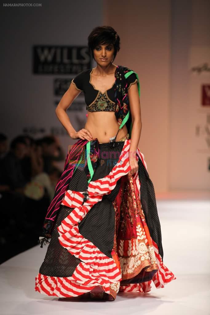 Model walks the ramp for Anupama Dayal ana James Ferreira at Wills Lifestyle India Fashion Week Autumn Winter 2012 Day 1 on 15th Feb 2012