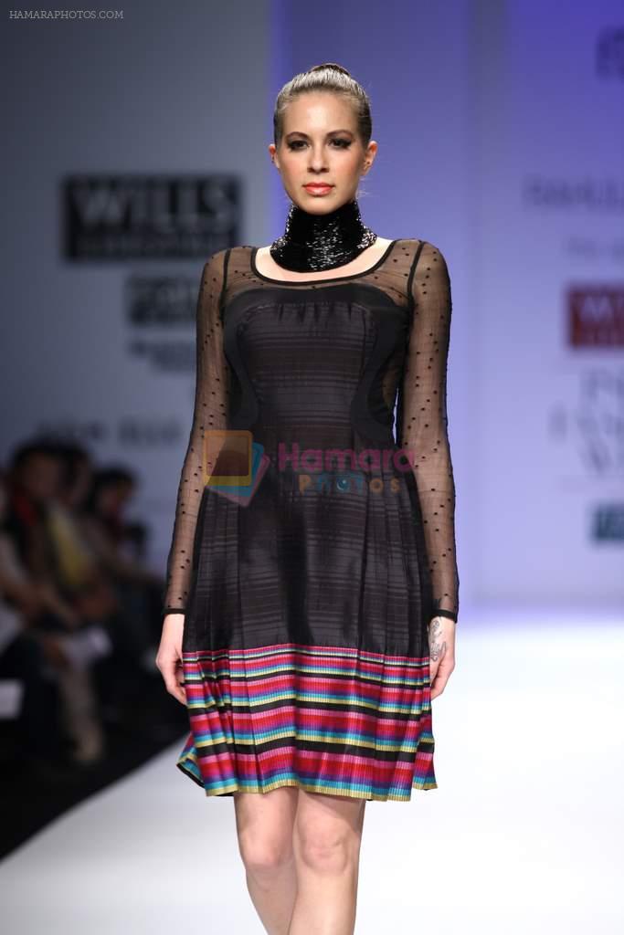 Model walks the ramp for Rahul Mishra at Wills Lifestyle India Fashion Week Autumn Winter 2012 Day 4 on 18th Feb 2012