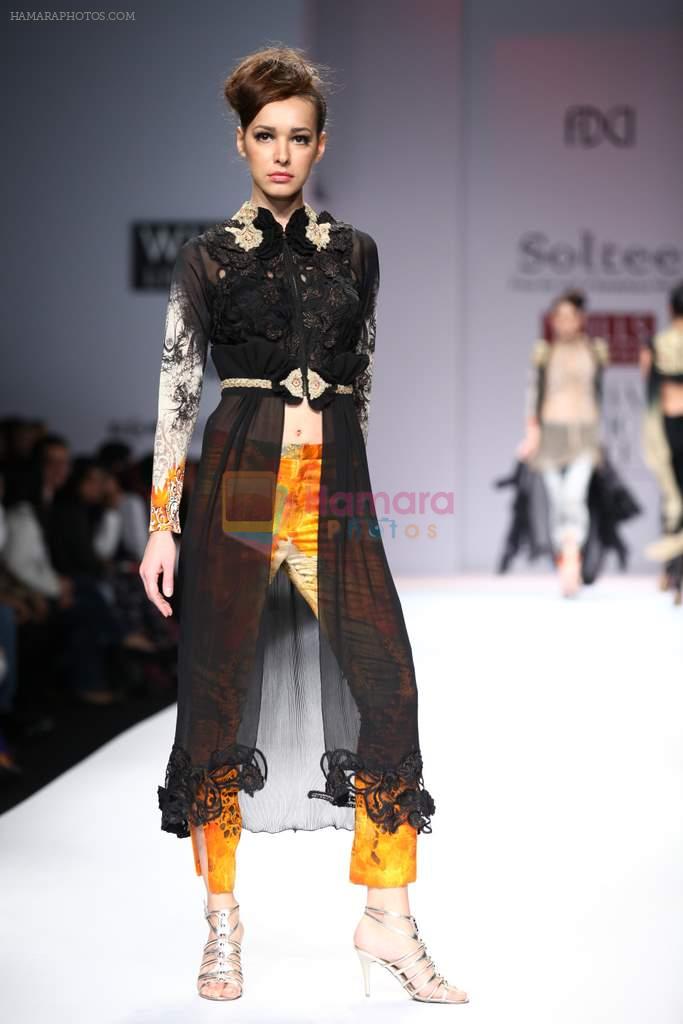Model walks the ramp for Sulakshana, Tanvi Kedia at Wills Lifestyle India Fashion Week Autumn Winter 2012 Day 5 on 19th Feb 2012