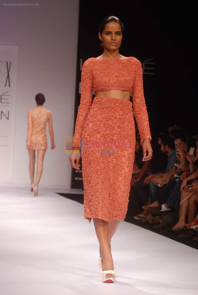 Model walk the ramp for Rajat Tangri Sailex Show at lakme fashion week 2012 on 2nd March 2012