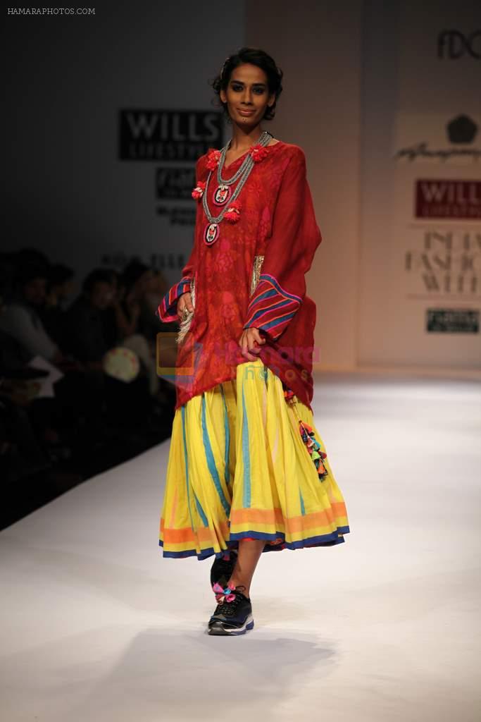 Model walks the ramp for Anupama Dayal ana James Ferreira at Wills Lifestyle India Fashion Week Autumn Winter 2012 Day 1 on 15th Feb 2012