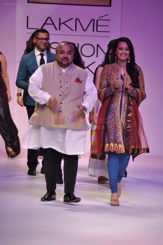 Sonakshi Sinha walk the ramp for Karmik Show at lakme fashion week 2012 Day 4 in Grand Hyatt, Mumbai on 5th March 2012