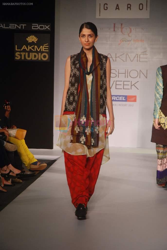 Model walk the ramp for Talent Box Garo Show at lakme fashion week 2012 Day 5 in Grand Hyatt, Mumbai on 6th March 2012