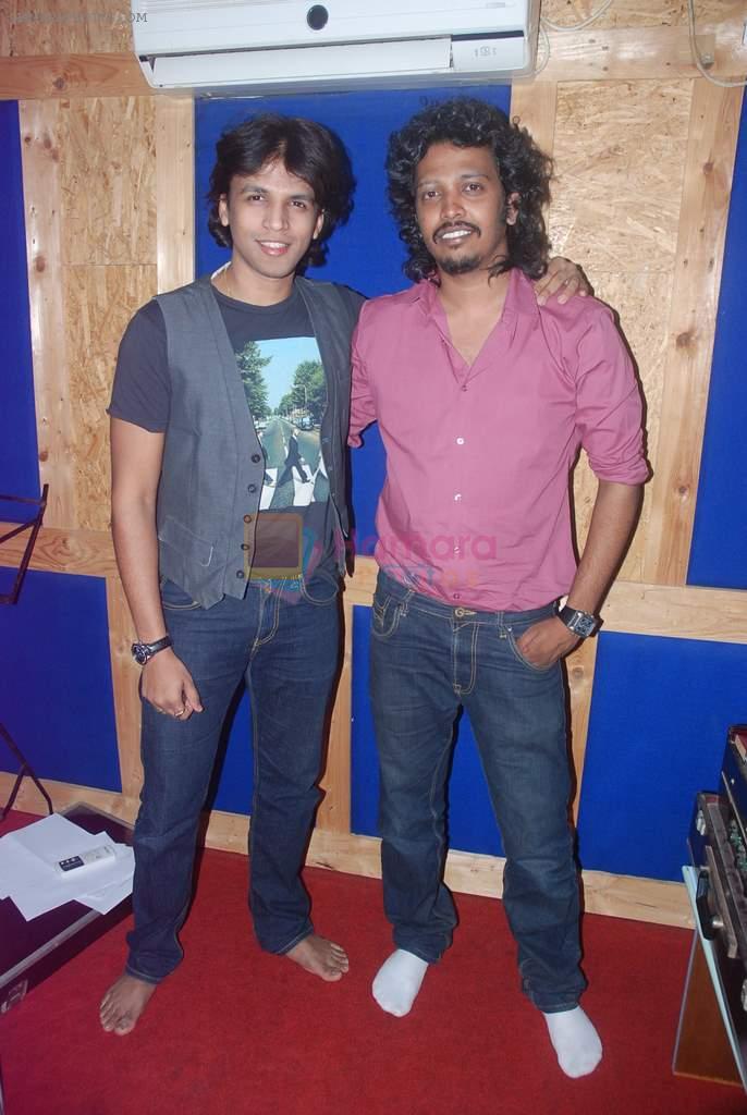 Abhijeet Sawant and Nakash at a song recording for LIfe OK serial Aasman Se Aagey in Andheri, Mumbai on 19th March 2012