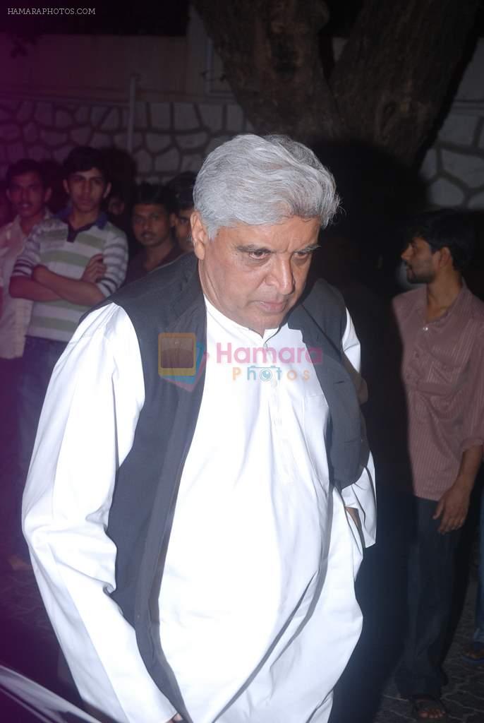 Javed Akhtar pays tribute to Mona Kapoor in Mumbai on 25th March 2012