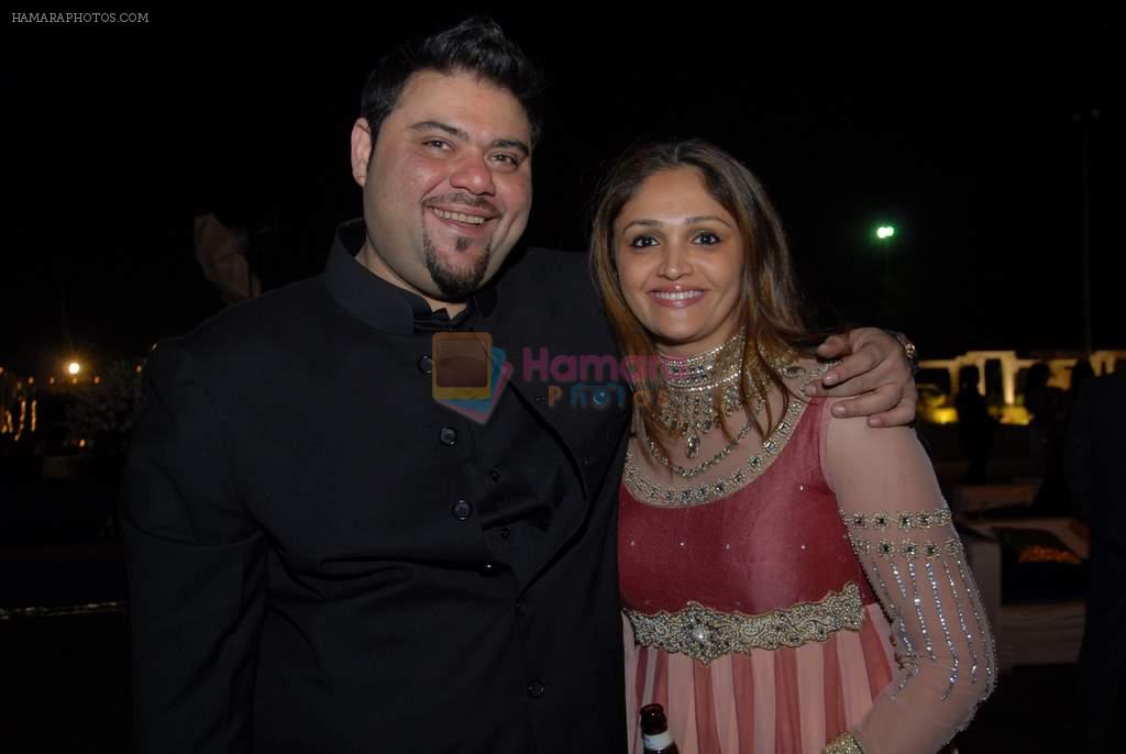 Riyaaz Amlani with Sandali Sinha at Reema Sen wedding reception in Mumbai on 25th March 2012