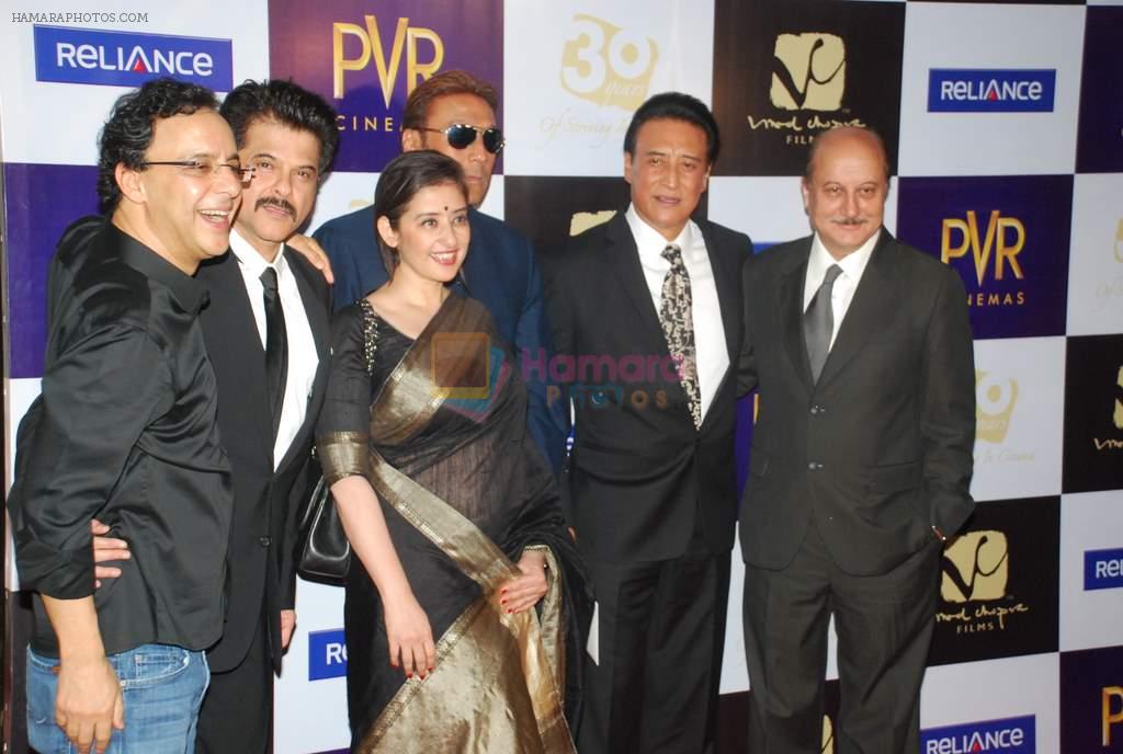 Manisha Koirala,Vidhu Vinod Chopra, Anil Kapoor, Danny Denzongpa, Jackie Shroff, Anupam Kher  at Parinda premiere in PVR on 29th March 2012