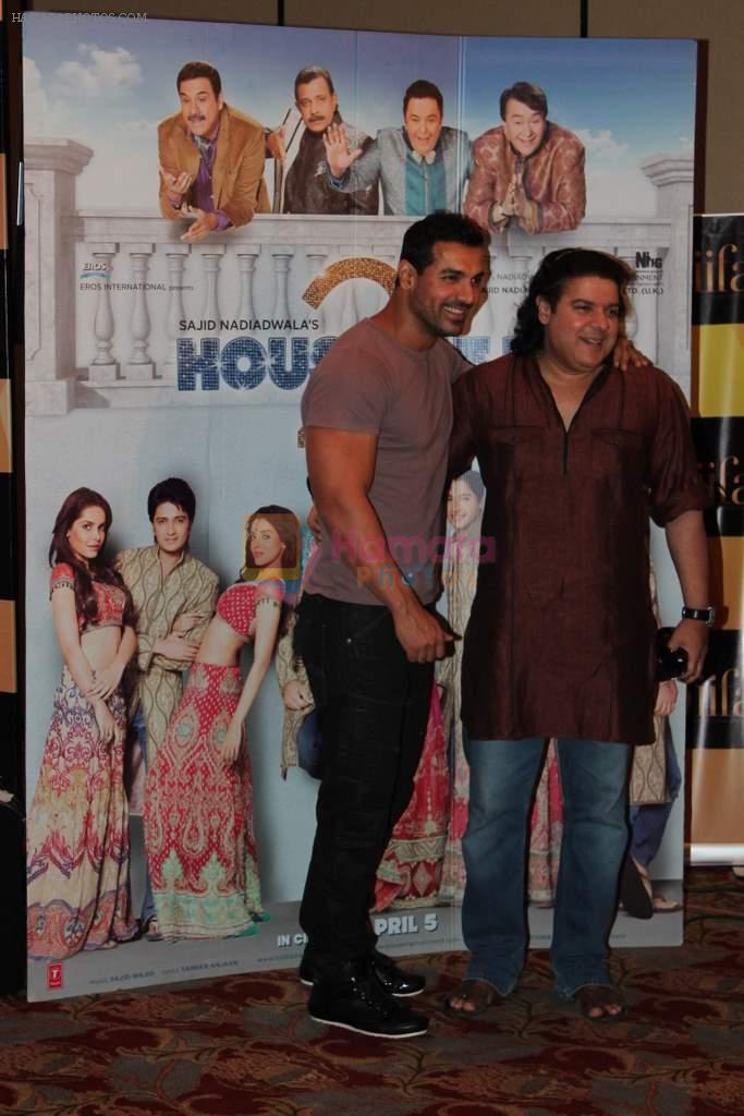 John Abraham, Sajid Khan promote Housefull 2 at the launch of limited edition stocks of BH's Game Of Fame in J W Marriott on 30th March 2012