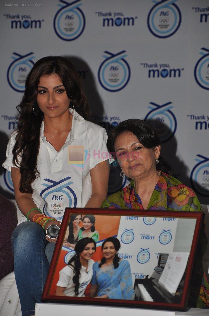 Soha Ali Khan, Sharmila Tagore at P&G Thank You Mom launch Event in J W Marriott, Juhu, Mumbai on 10th April 2012
