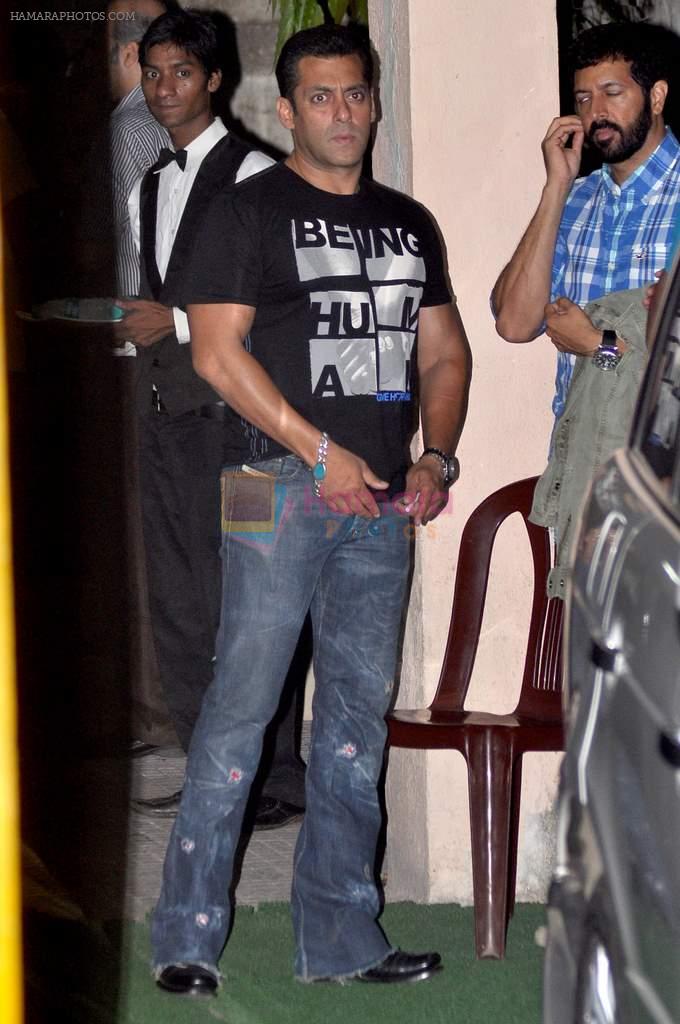 Salman Khan at Bitto Boss spl screening at Ketnav, Mumbai on 13th April 2012