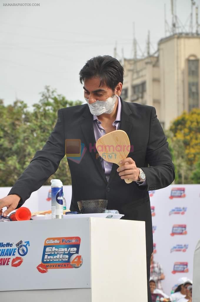 Arbaaz Khan at Gillete shave event in Mumbai on 18th April 2012
