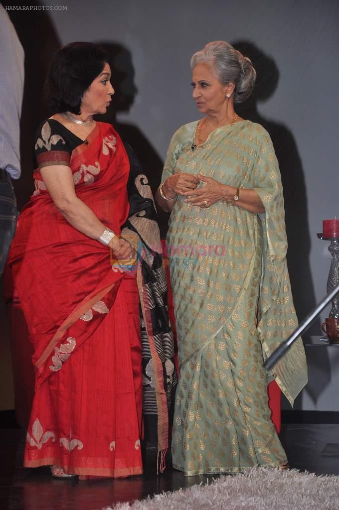 Asha Parekh, Waheeda Rehman on Raveena's NDTV chat show in Yashraj on 19th April 2012