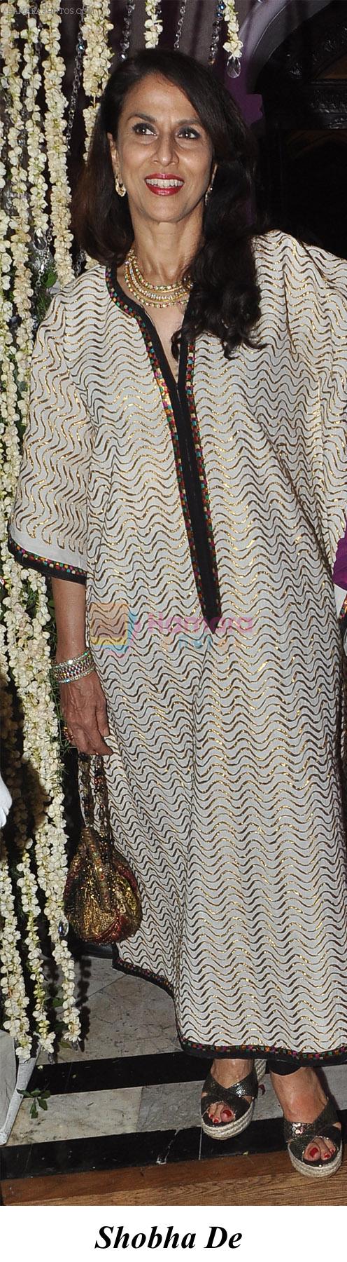 Shobha De at the Engagement ceremony of Arjun Hitkari with Gayatri on 19th April 2012