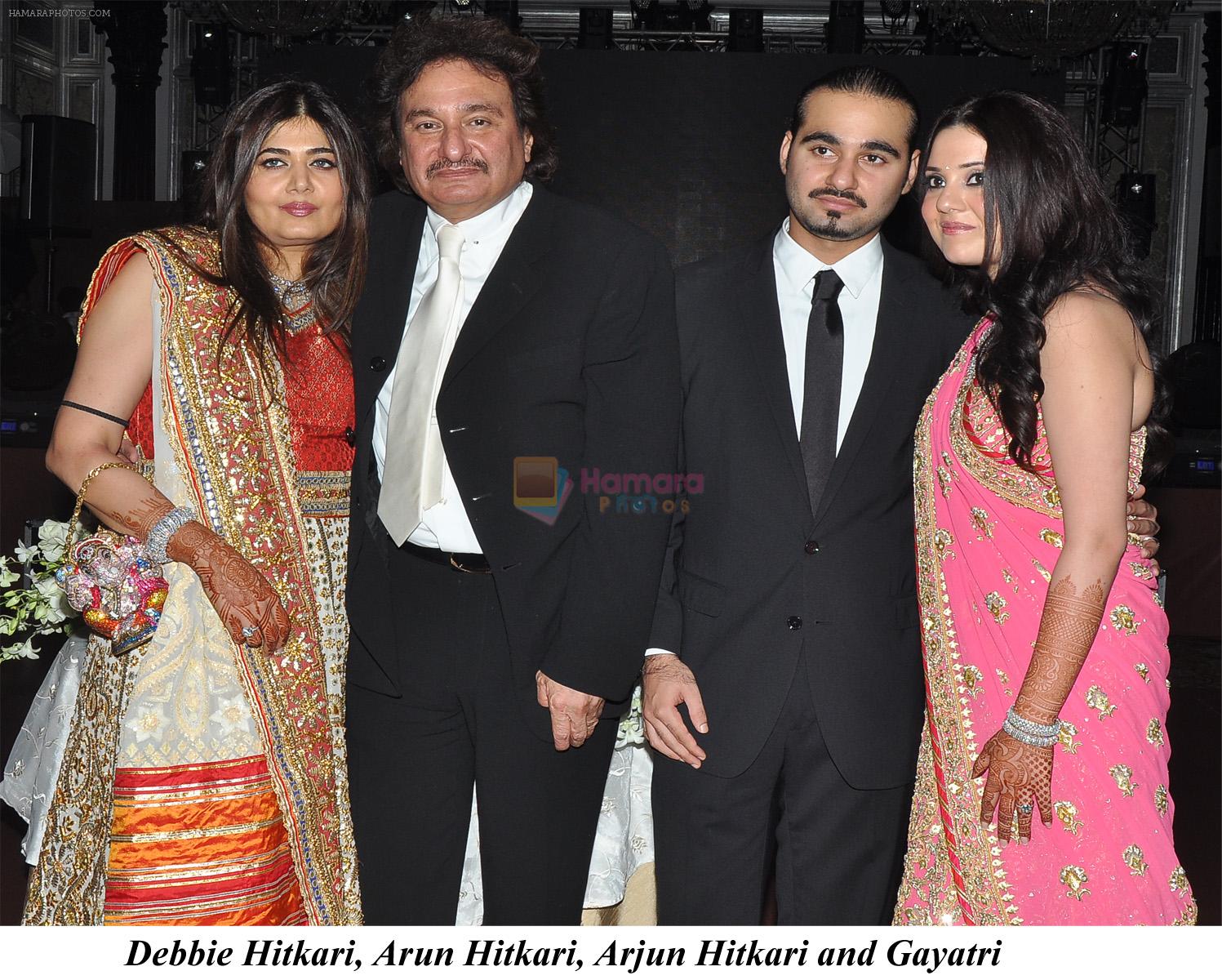 Debbie Hitkari, Arun Hitkari, Arjun Hitkari and Gayatri at the Engagement ceremony of Arjun Hitkari with Gayatri on 19th April 2012