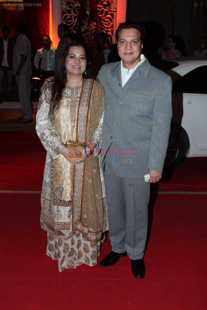 JATIN PANDIT WITH WIFE at Bappa Lahiri wedding reception in J W Marriott, Juhu, Mumbai on 20th April 2012
