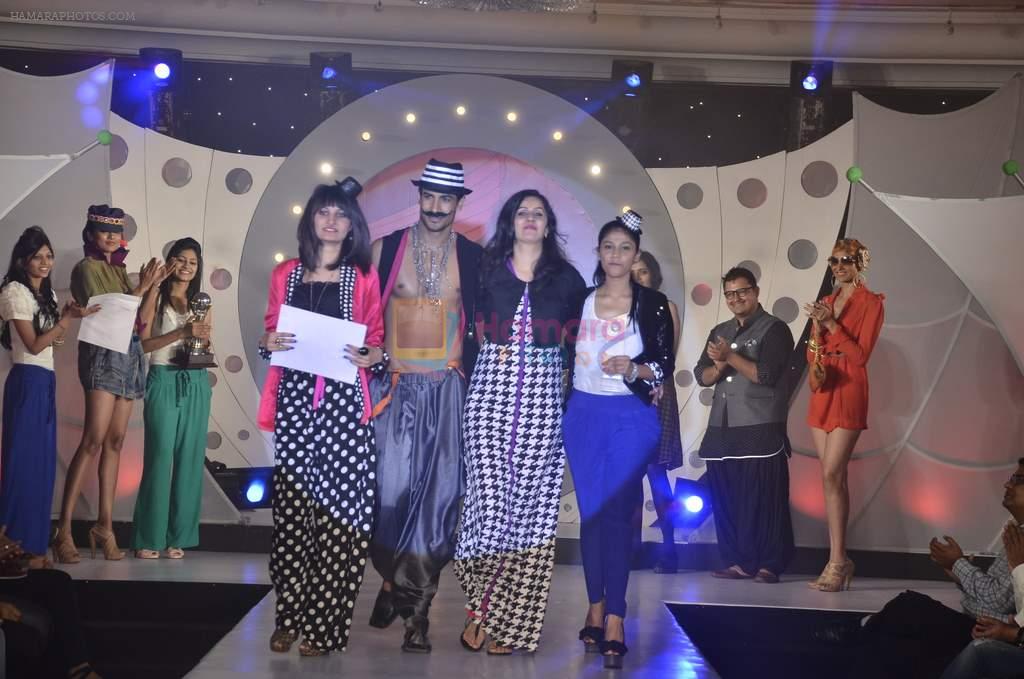 the winners with model asif at SNDT Chrysalis fashion show in Mumbai on 20th April 2012 