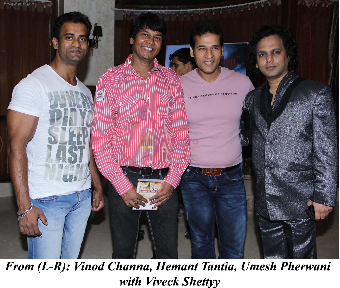Vinod Channa, Hemant Tantia, Umesh Pherwani with Viveck Shettyy at a musical tribute to Sachin Tendulkar by Hemant Tantia in Mumbai on 24th April 2012