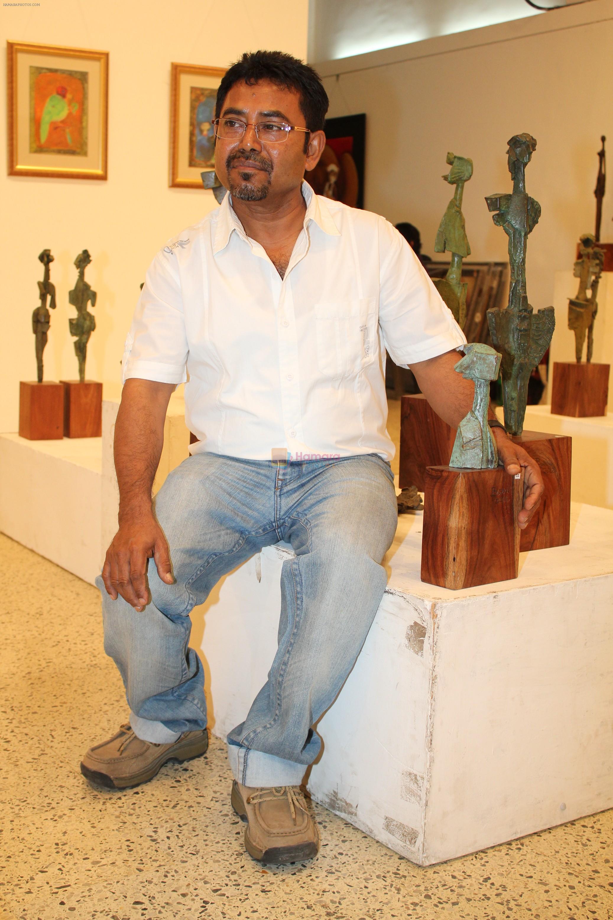 Basudeb Biswas Sculptor at Rejuvenation 2012 � An exhibition of Sculptures by Basudeb Biswas & Paintings by Subroto Mandal in Jahangir Art Gallery on 9th May 2012
