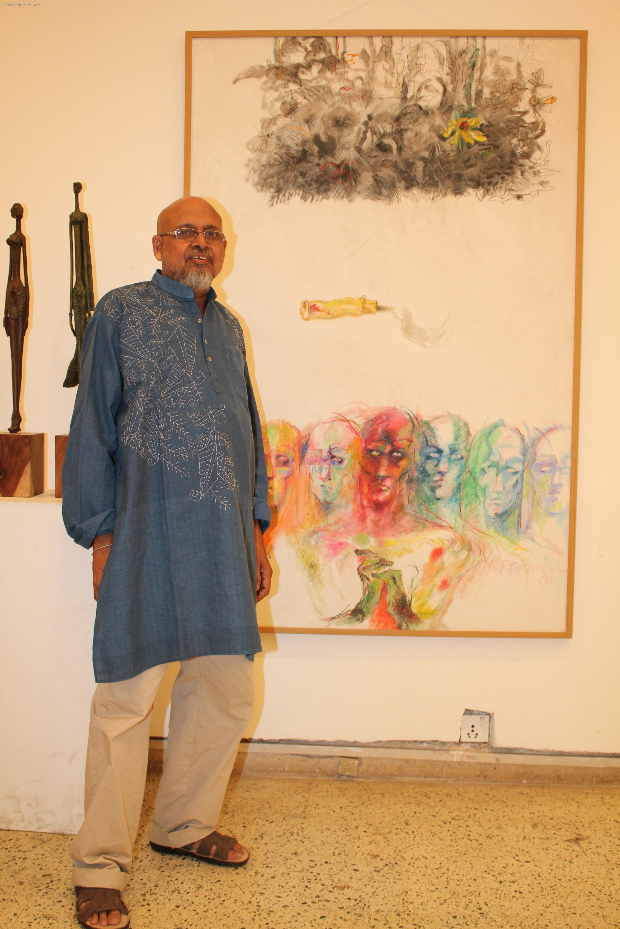 Subroto Mondal Painter at Rejuvenation 2012 An exhibition of Sculptures by Basudeb Biswas & Paintings by Subroto Mandal in Jahangir Art Gallery on 9th May 2012