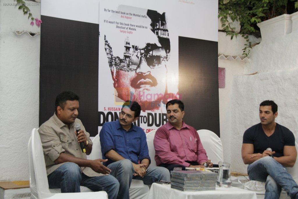 John Abraham, Sanjay Gupta unveil Dongri to dubai book  in Olive, Mumbai on 10th May 2012