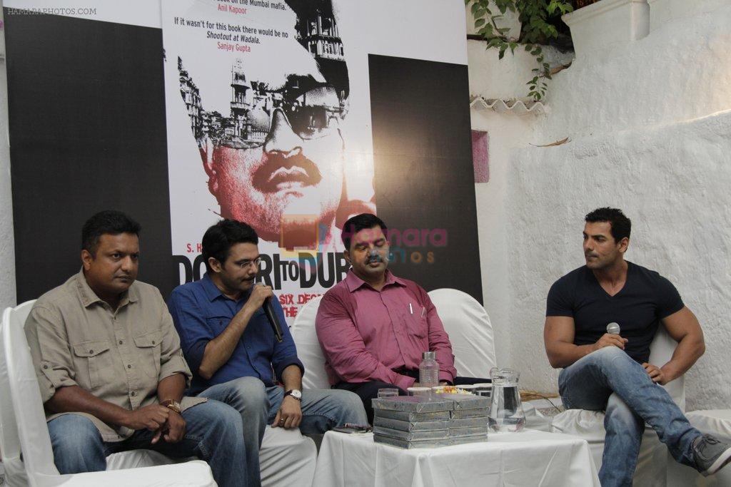John Abraham, Sanjay Gupta unveil Dongri to dubai book  in Olive, Mumbai on 10th May 2012
