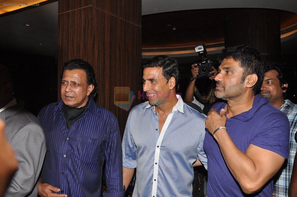 Akshay Kumar, Sunil Shetty, Mithun Chakraborty at the first look of movie Tukkaa Fit in Novotel, Mumbai on 11th May 2012