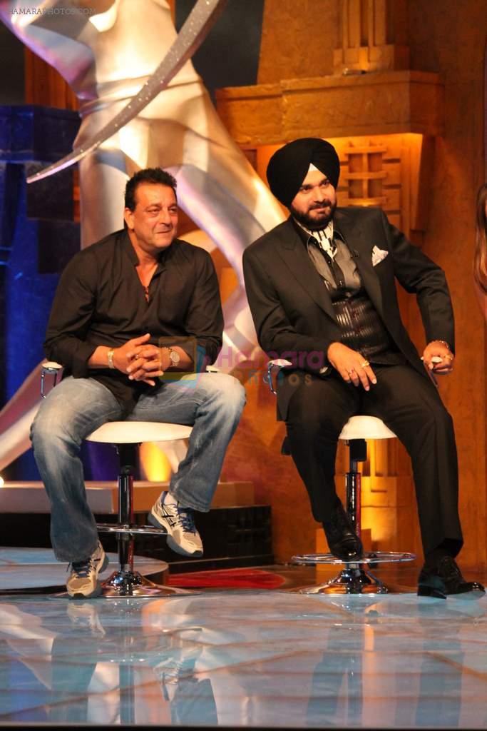 Sanjay Dutt, Navjot Singh Sidhu on the sets of Extra Innings in R K Studios on 12th May 2012