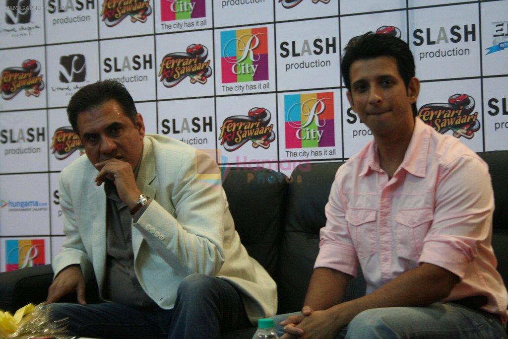 Sharman Joshi ,Boman Irani promote Ferrari Ki Saawari at R-City, Mumbai on 3rd June 2012