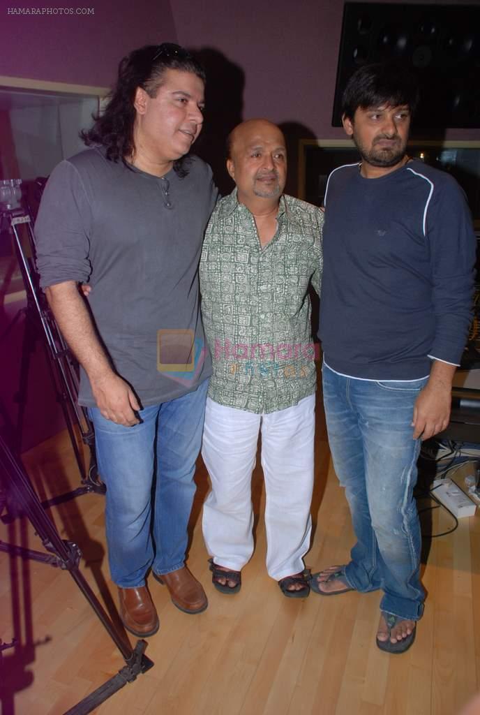 Sajid Khan, Sameer, Wajid at the song recording of Himmat Wala on 20th June 2012