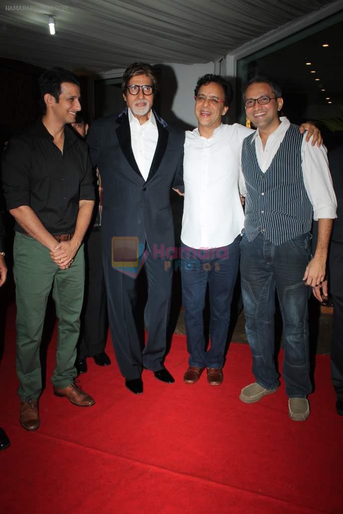 Amitabh Bachchan, Vidhu Vinod Chopra, Sharman Joshi at Prem Chopra's bash for the success of Sharman Joshi's film Ferrari Ki Sawaari on 20th June  2012