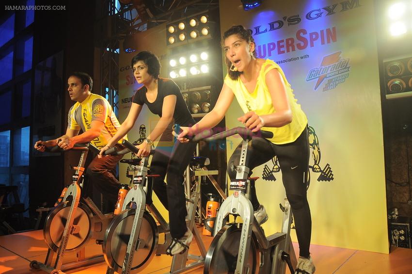 Mandira Bedi graces Gold's Gym promotion in Mumbai on 24th June 2012