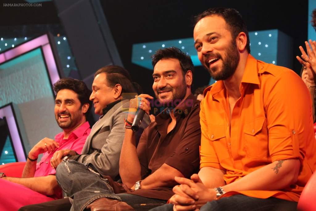 Abhishek Bachchan, Rohit Shetty, Ajay Devgan, Mithun Chakraborty at Bol Bacchan promotions on Zee Lil champs in Mahalaxmi on 25th June 2012