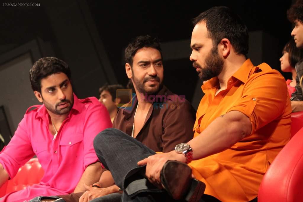 Abhishek Bachchan, Rohit Shetty, Ajay Devgan at Bol Bacchan promotions on Zee Lil champs in Mahalaxmi on 25th June 2012