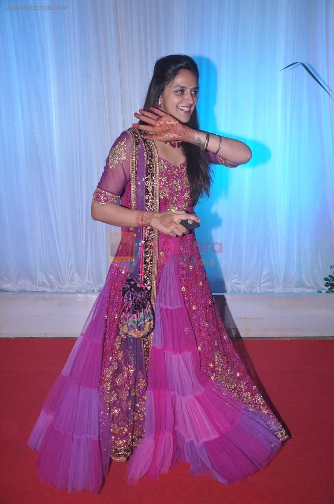 Ahana Deol at Esha Deol's wedding reception in five-star hotel,Mumbai on 30th June 2012