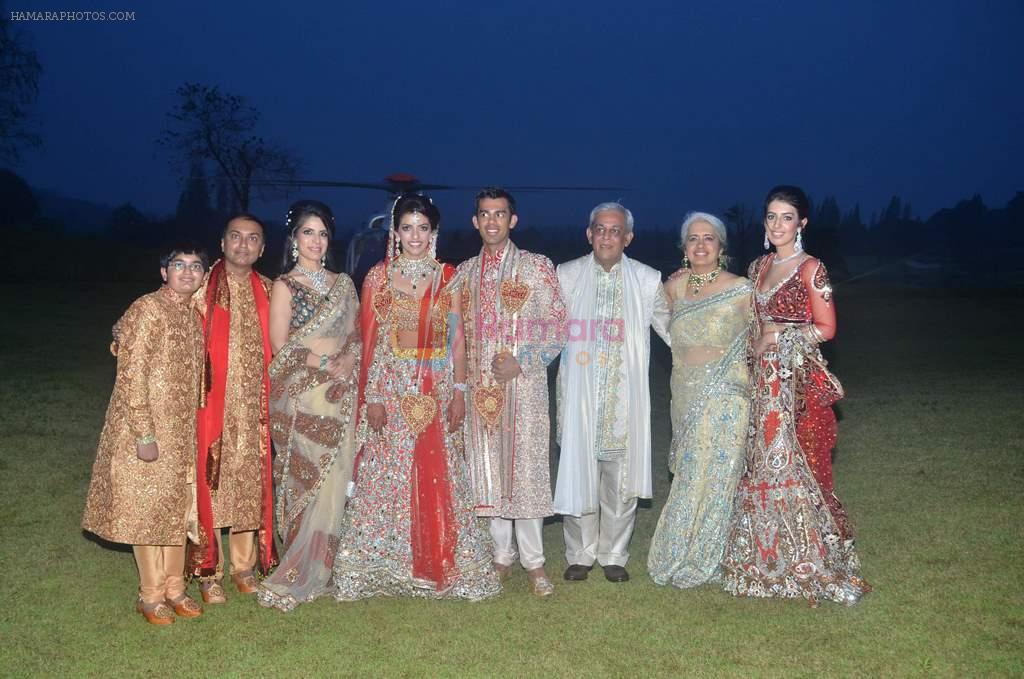 Roshan Buxani, Haresh Buxani, Reema Buxani, VARUN, MICHELLE, Narender, Veena and Drishti at Varun and Michelle's wedding in Banyan Golf Club, Thailand on 9th July 2012