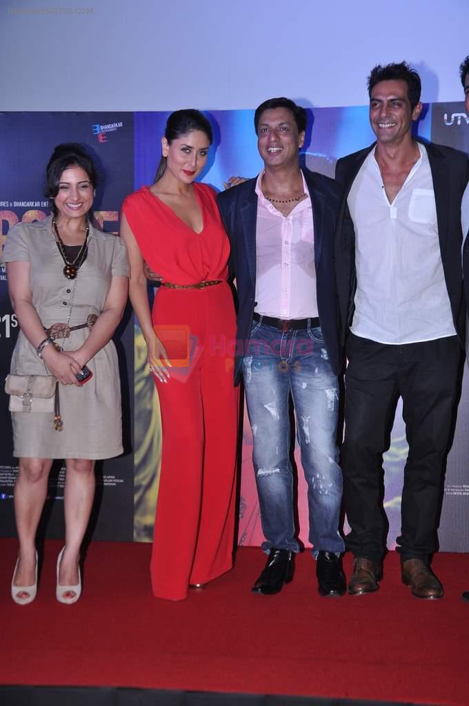 Arjun Rampal, Madhur Bhandarkar, Kareena Kapoor, Divya Dutta at Heroine Film First look in Cinemax, Mumbai on 25th July 2012