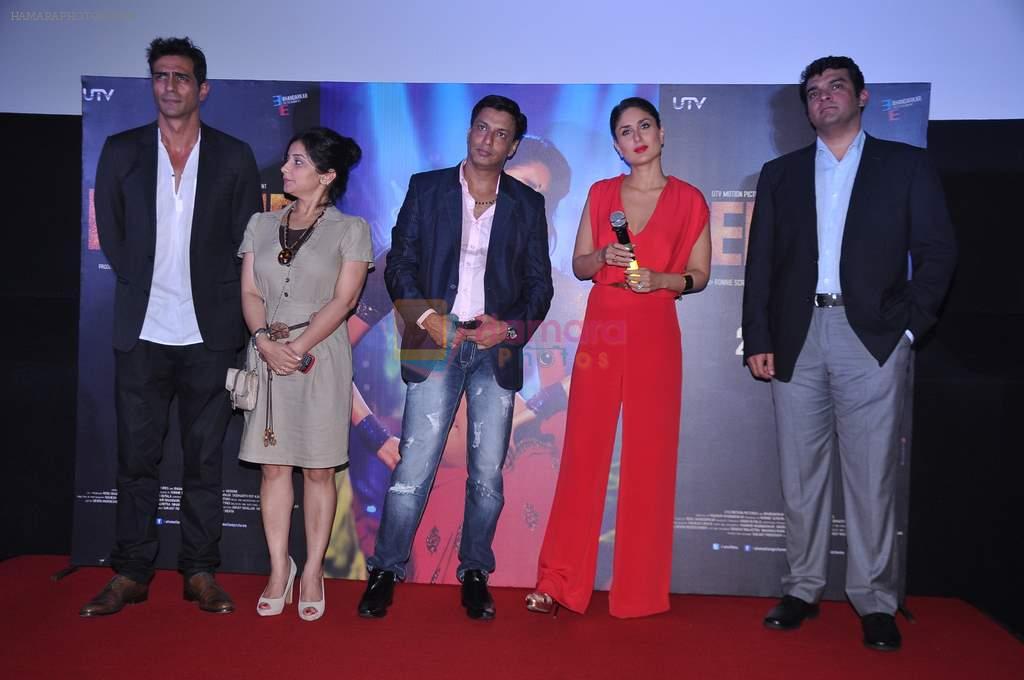 Arjun Rampal, Madhur Bhandarkar, Kareena Kapoor, Divya Dutta, Siddharth Roy Kapur at Heroine Film First look in Cinemax, Mumbai on 25th July 2012