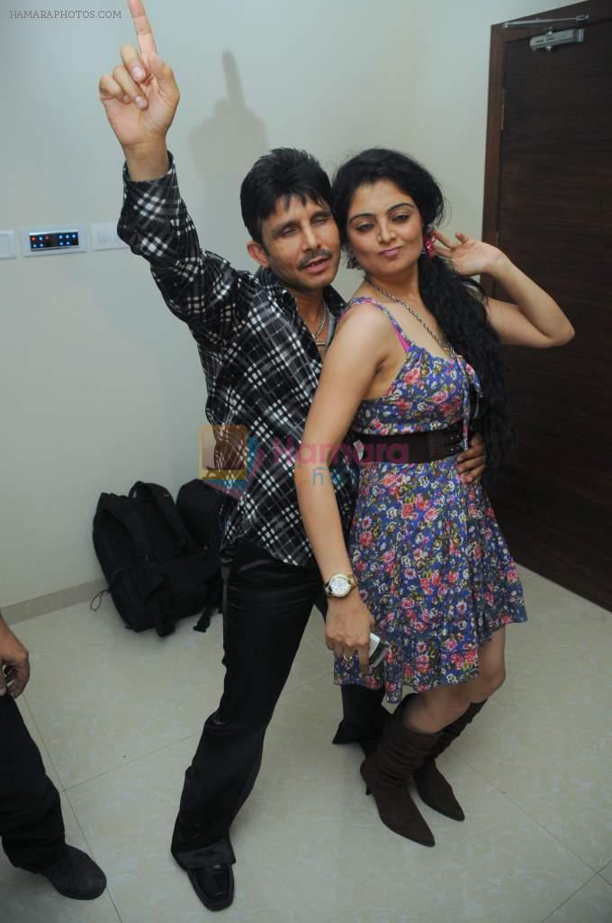 Kamaal Khan with a Friend at Kamaal Khan's house warming celebration party in Mumbai on 29th July 2012