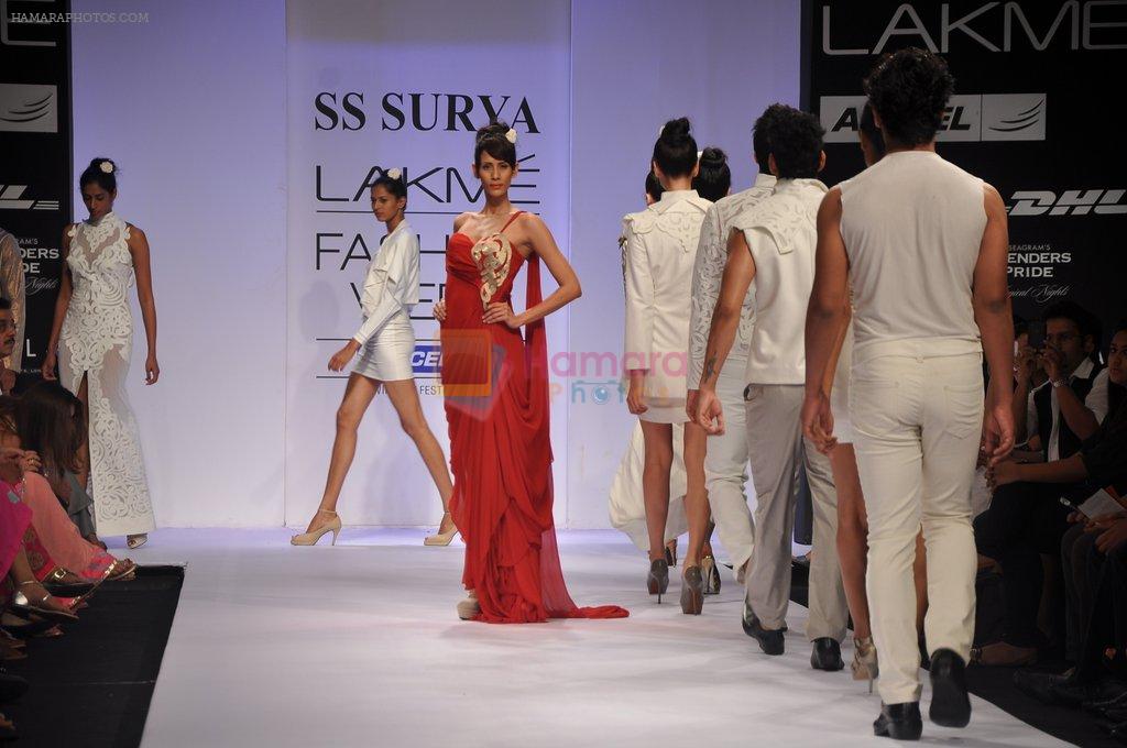 Model walk the ramp for SS Surya  show at LFW 2012 Day 5 in Grand Hyatt on 7th Aug 2012